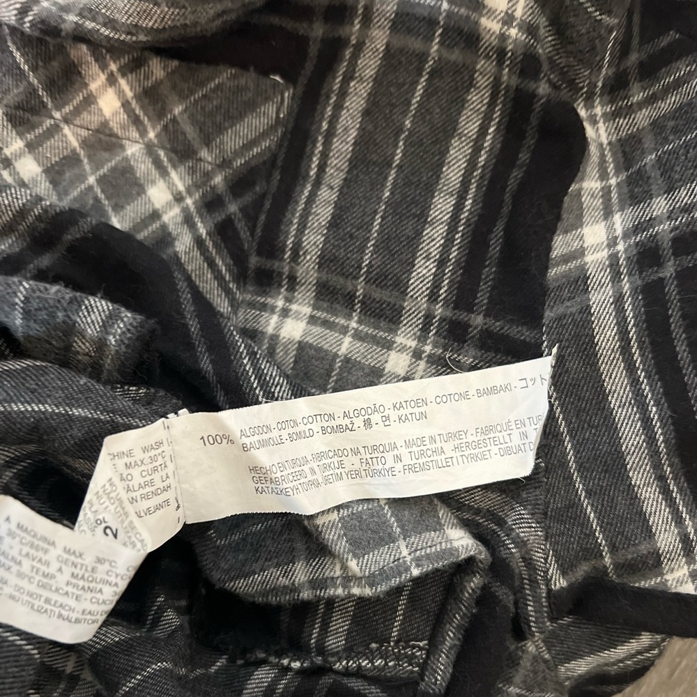 Zara Basic Black & White Oversized Flannel Shirt … - image 5